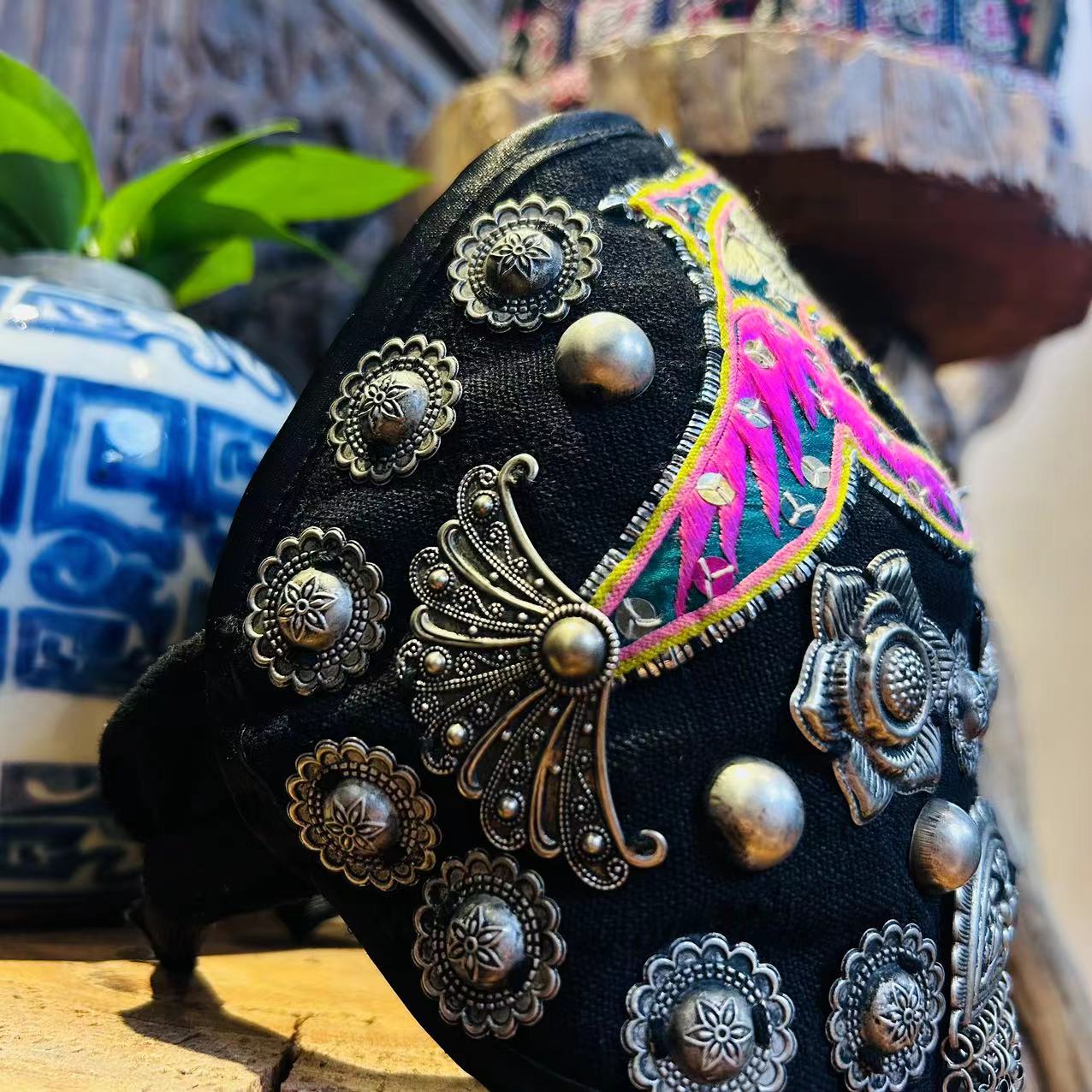 四两民族风老绣设计款发箍