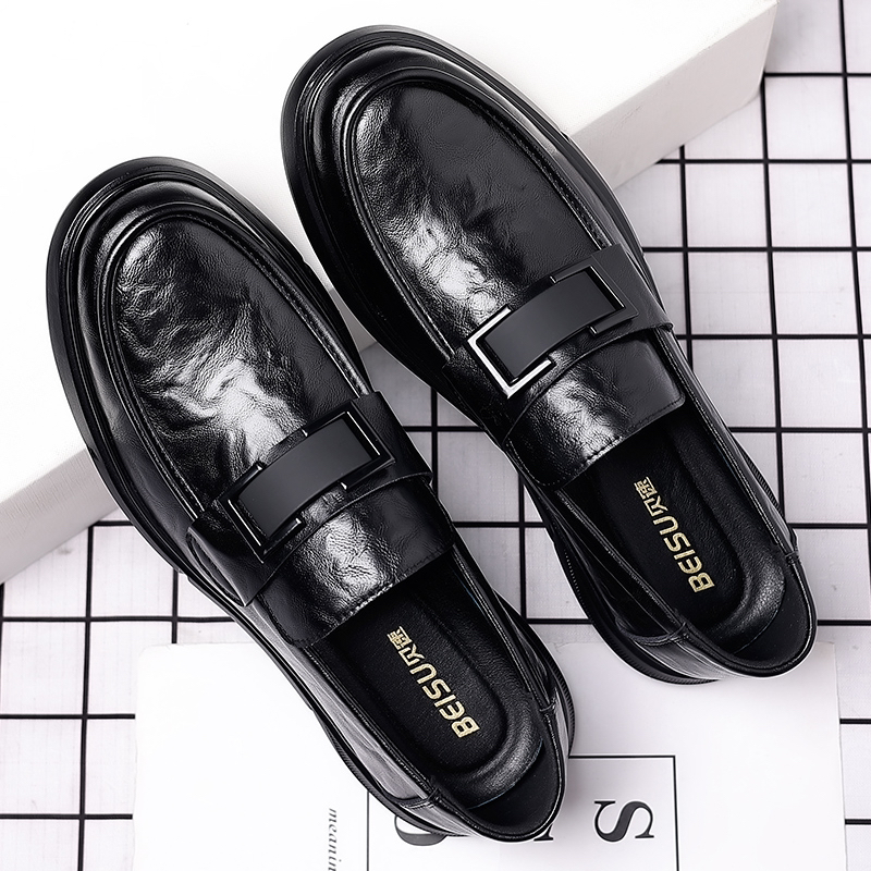 2025秋季新款韩版真皮牛皮一脚蹬豆豆鞋老板鞋