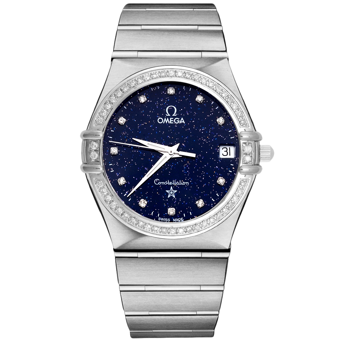 95新 Omega/欧米茄 星座系列33mm精钢腕表/后钻星空盘/WHT015909
