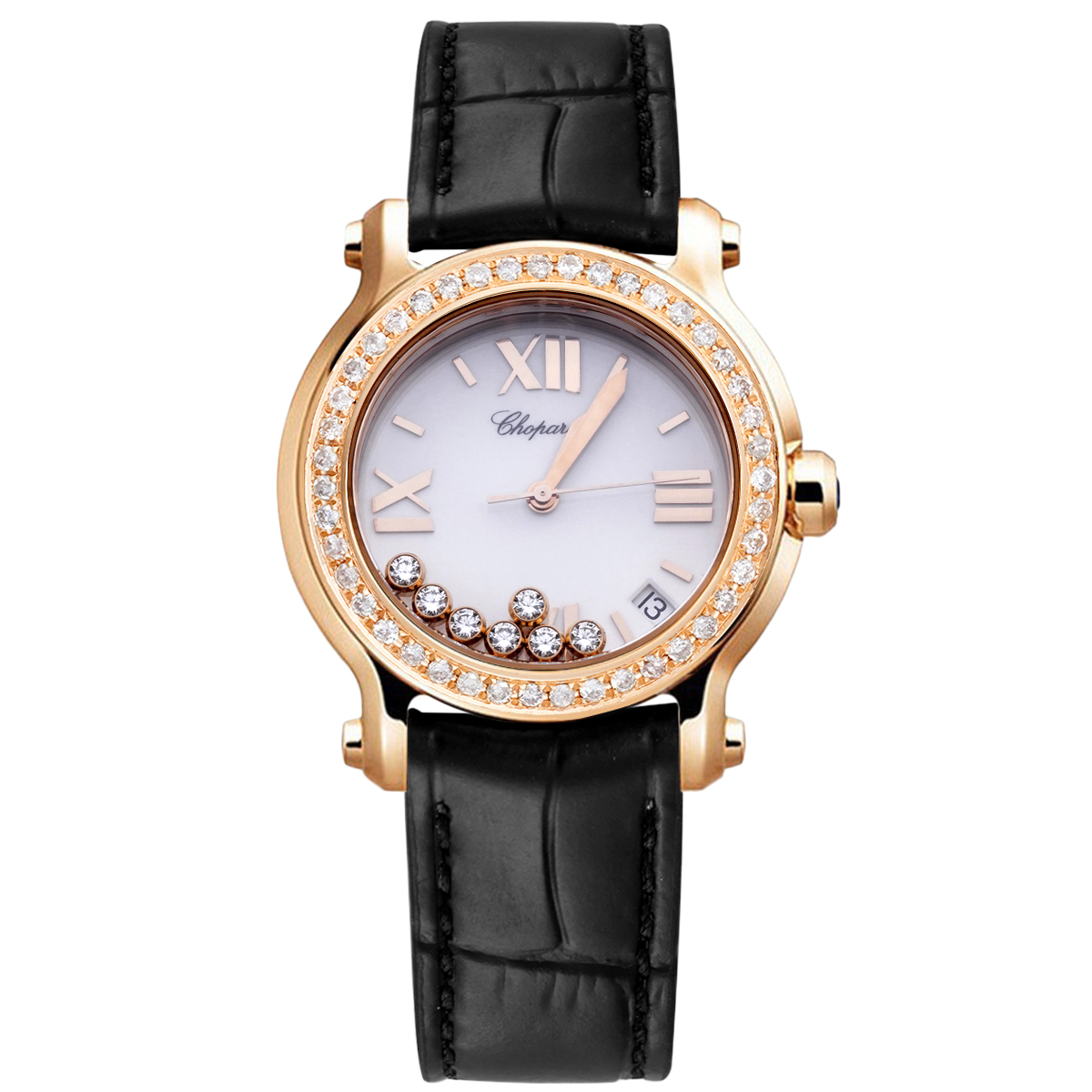 99新 Chopard/萧邦 HAPPY DIAMONDS系列274183后钻腕表/WHT025885