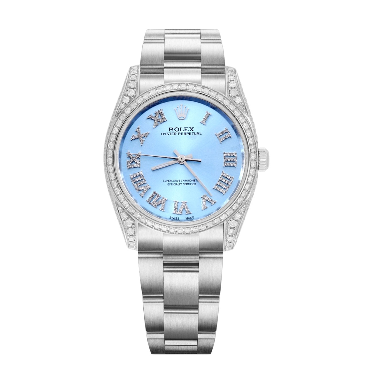 99新 Rolex/劳力士 蚝式恒动系列177200蓝盘后钻腕表/WHT025097