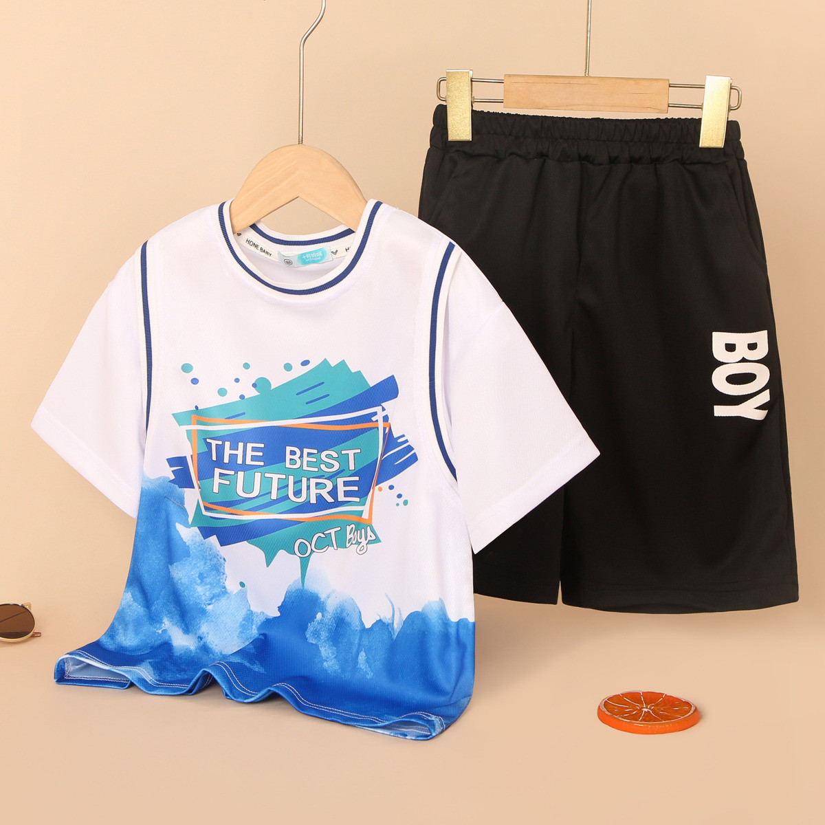 夏装新款男童套装轻薄时尚透气儿童篮球服运动套装哥 SP532108