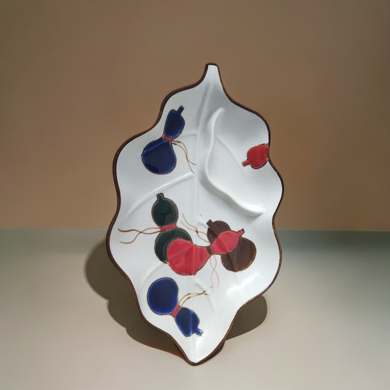 【青山精选】4423树叶型葫芦盘