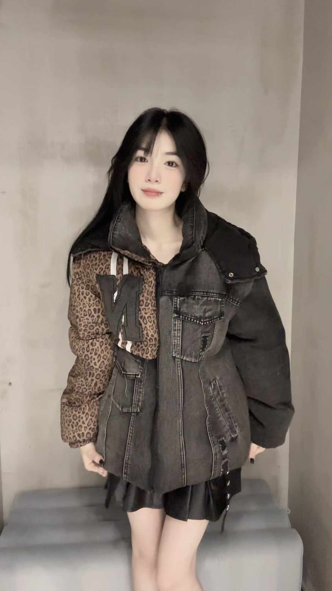 新款豹纹拼接外套（切勿乱拍，请询问主播）