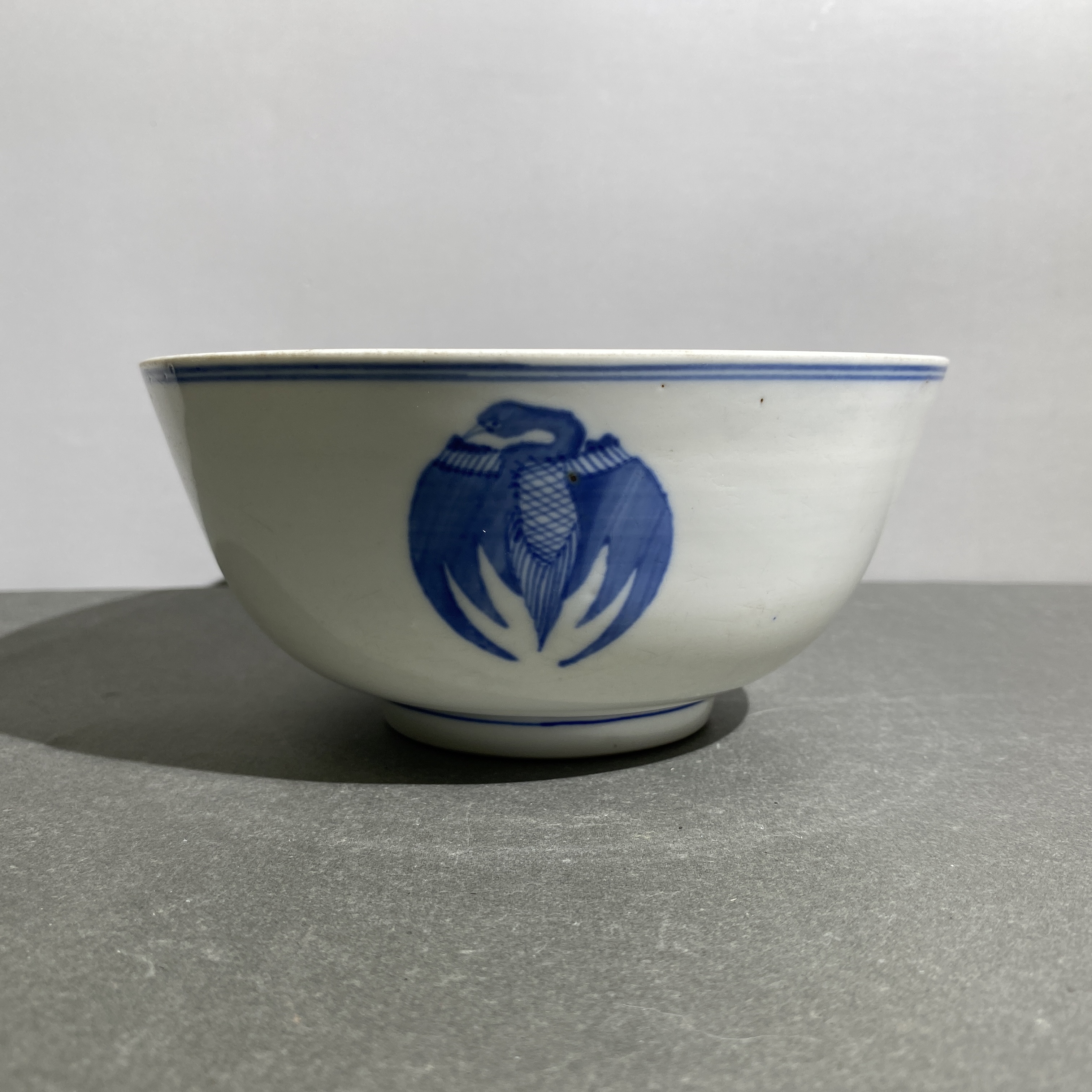 民国/青花团鹤纹碗/美82/T317001/全品/北京朝阳文物