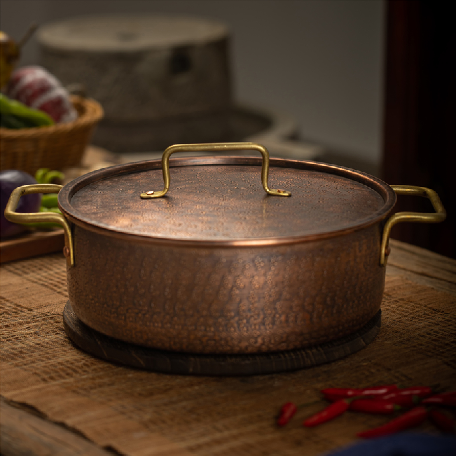 【春喜铜】云南纯手工锻打紫铜锤纹无涂层耐用处理加厚铜锅汤锅火锅