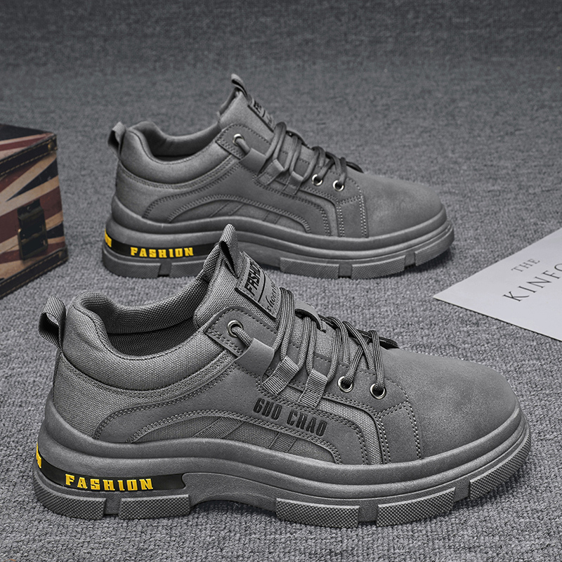男鞋春季2024新款厚底工作干活穿防滑耐磨男士休闲劳保马丁靴潮鞋