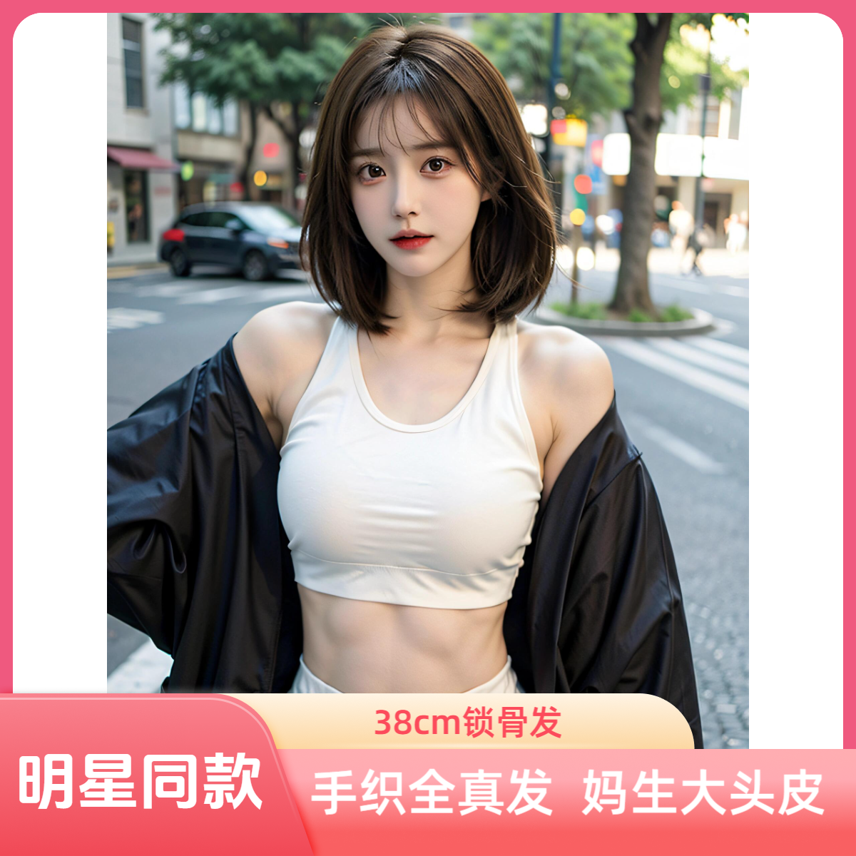 【38cm高奢锁骨发】全手织双递针仿真大头皮全头套气质女神女士假发