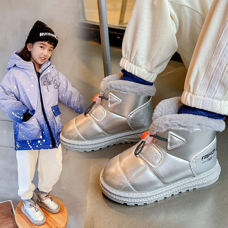 回力潮品儿童雪地靴2023冬季新款男童加绒加厚大棉鞋女童鞋防滑中