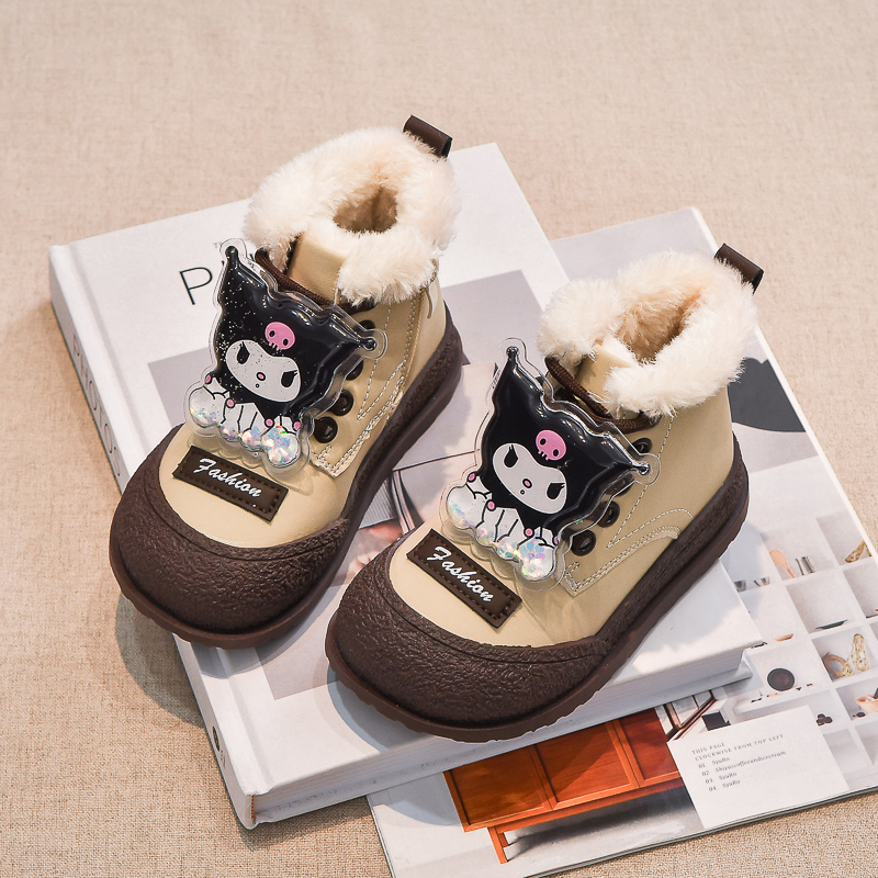 回力潮品女童大棉库洛米雪地靴加绒保暖童鞋2023冬季新款御寒东北