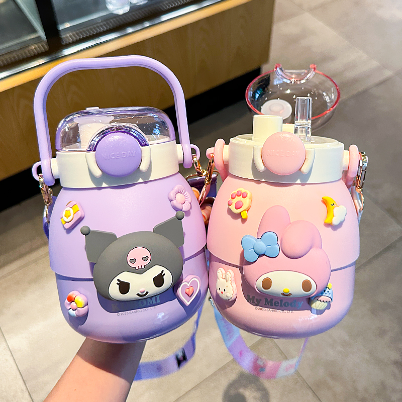 不锈钢保温杯库洛米儿童网红大肚杯女生高颜值学生吸管杯外出携带