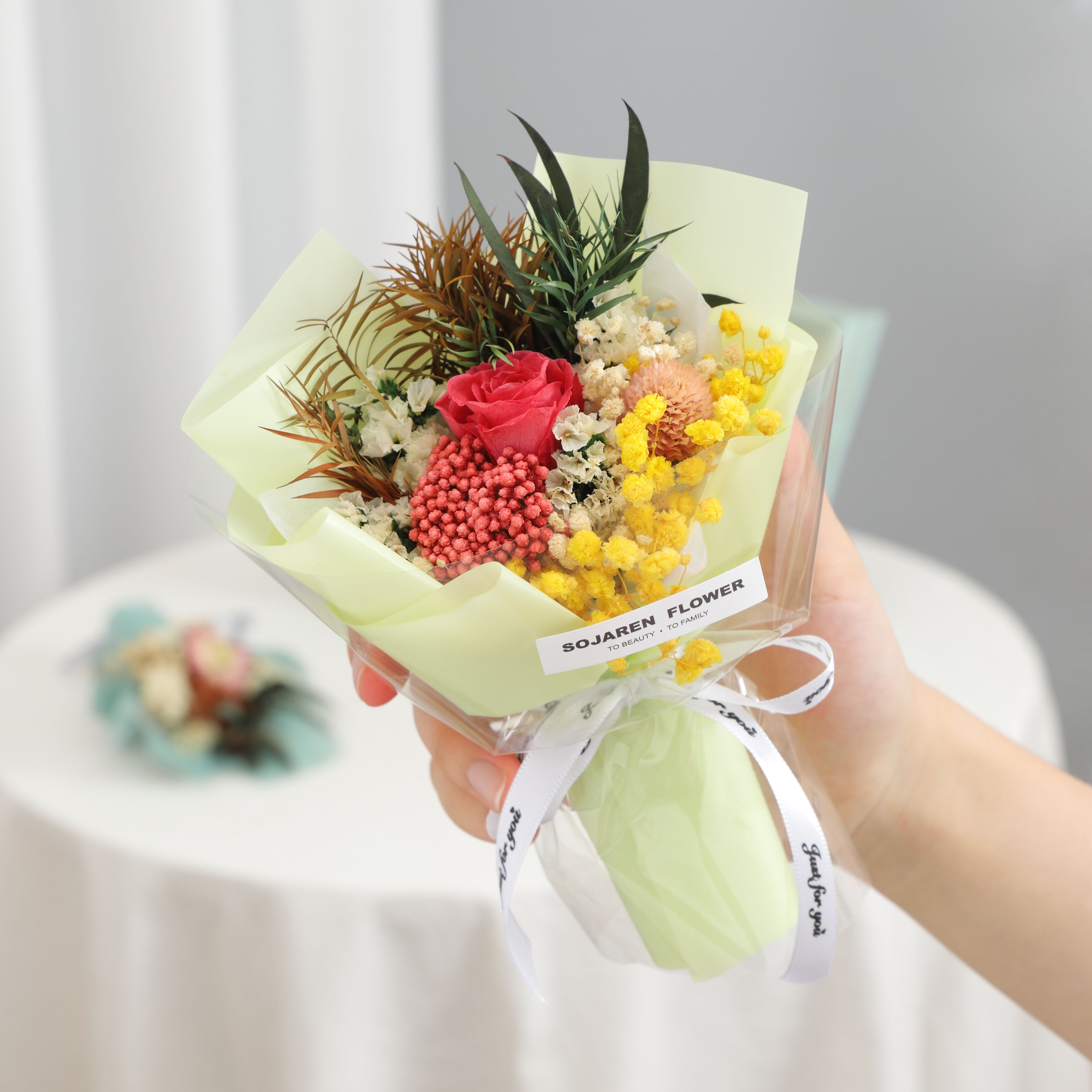 【小扬哥推荐】小花束迷你干花花束森系玫瑰摆件永生花