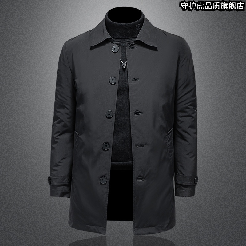 时尚黑色漫威毒液羽绒服秋冬冬季轻薄韩版修身衬衫领白鸭绒外套
