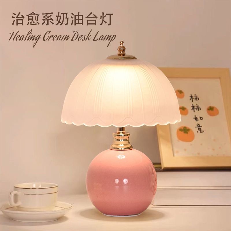 2025复古轻奢卧室小夜灯奶油风台灯法式家用床头柜装饰台灯高级感