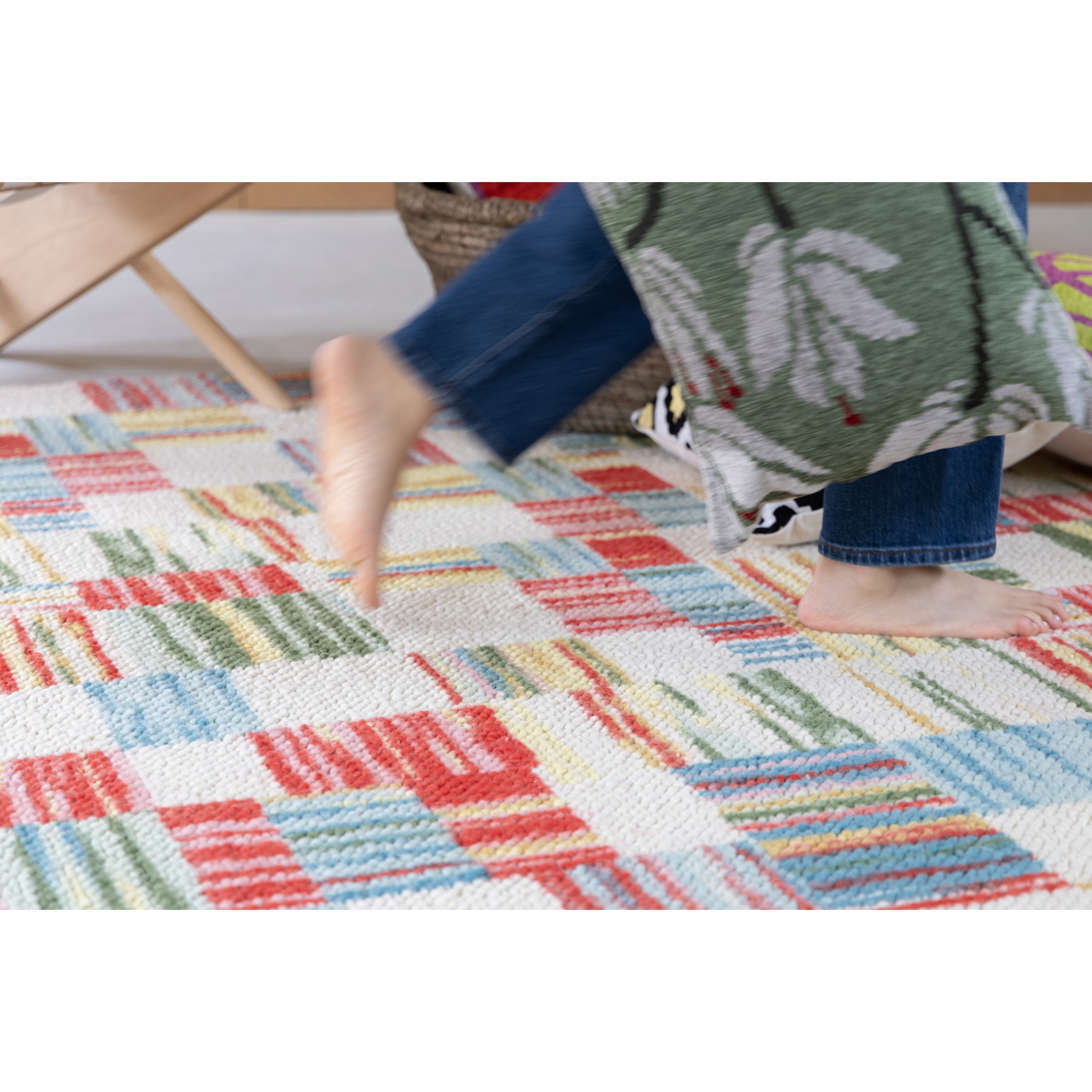 若奈 3倍厚糯“彩色原野”大颗爆米花“羊毛”植物定染地毯