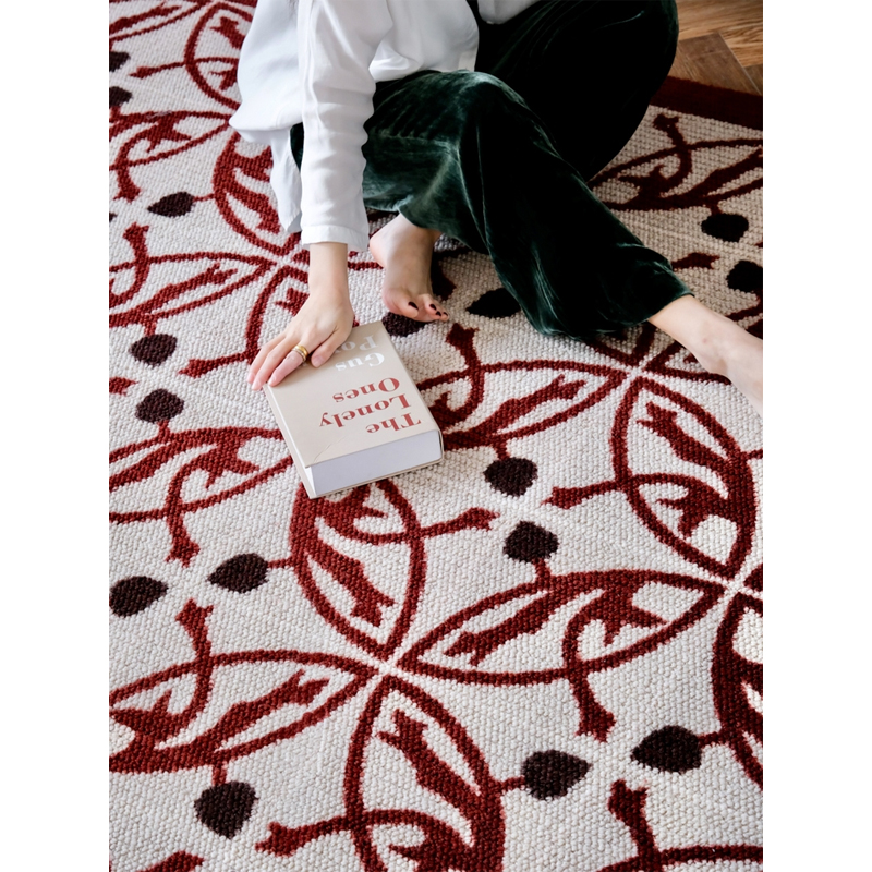 若奈法国南部中古花砖地毯新西兰羊毛客厅卧室地毯人字拼地板绝配