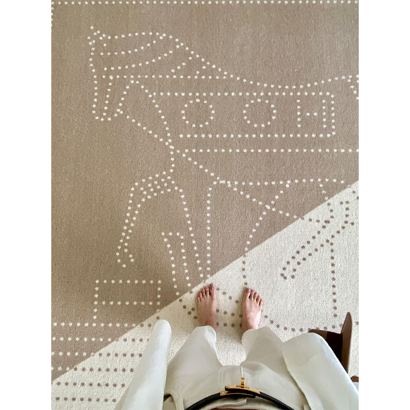 若奈地毯比利时羊毛地毯“皇家马匹”抽象客厅沙发侘寂风地毯