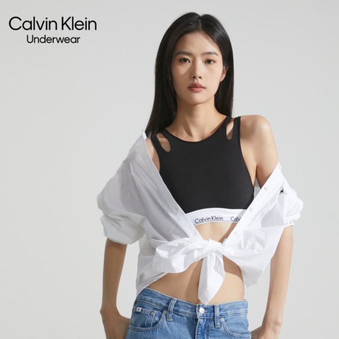 【摩登引力带】CK内衣女薄垫背心一体内搭文胸QF7200AD