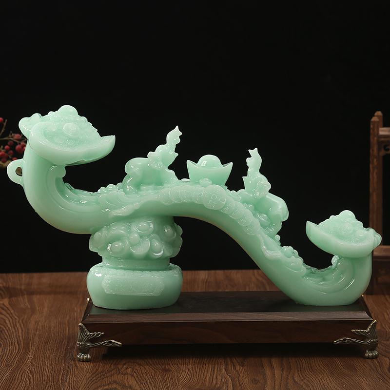 TOUCH MISS玉石玉如意摆件客厅家居玄关电视柜酒柜装饰品乔迁新居