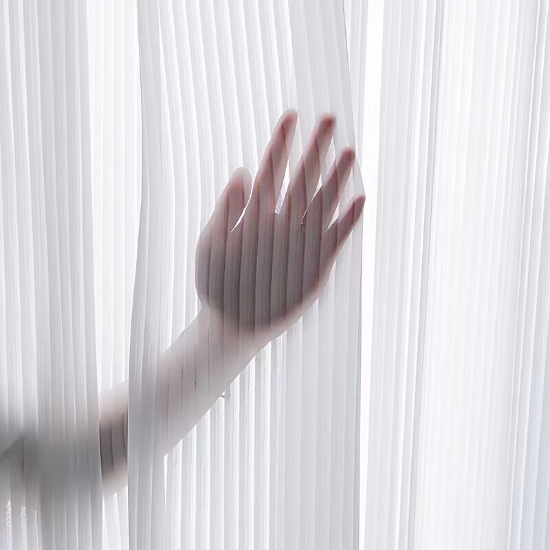｛竖百叶纱｝网红梦幻白色窗纱透光半透人窗纱帘