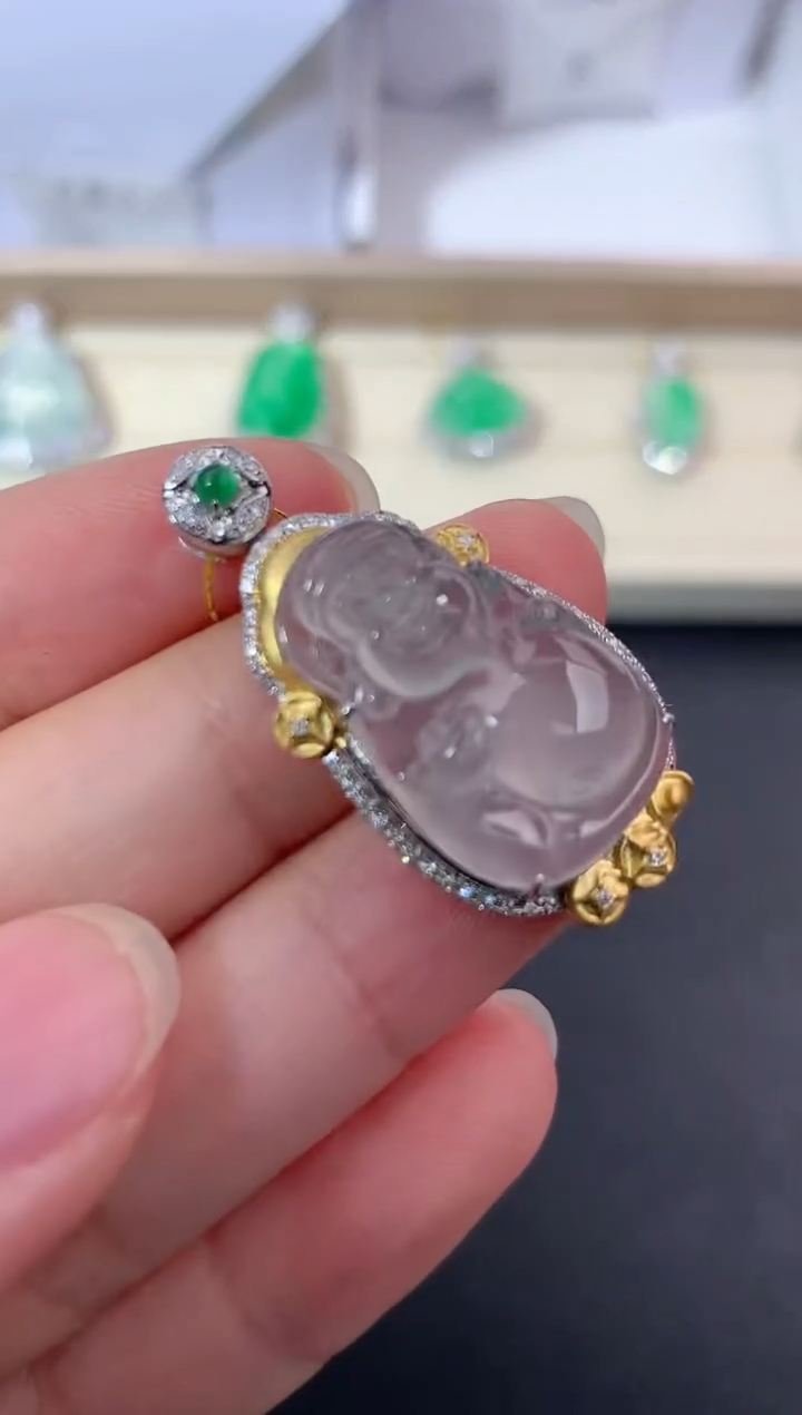 【闪购商品】翡翠颈饰18K金镶嵌N359