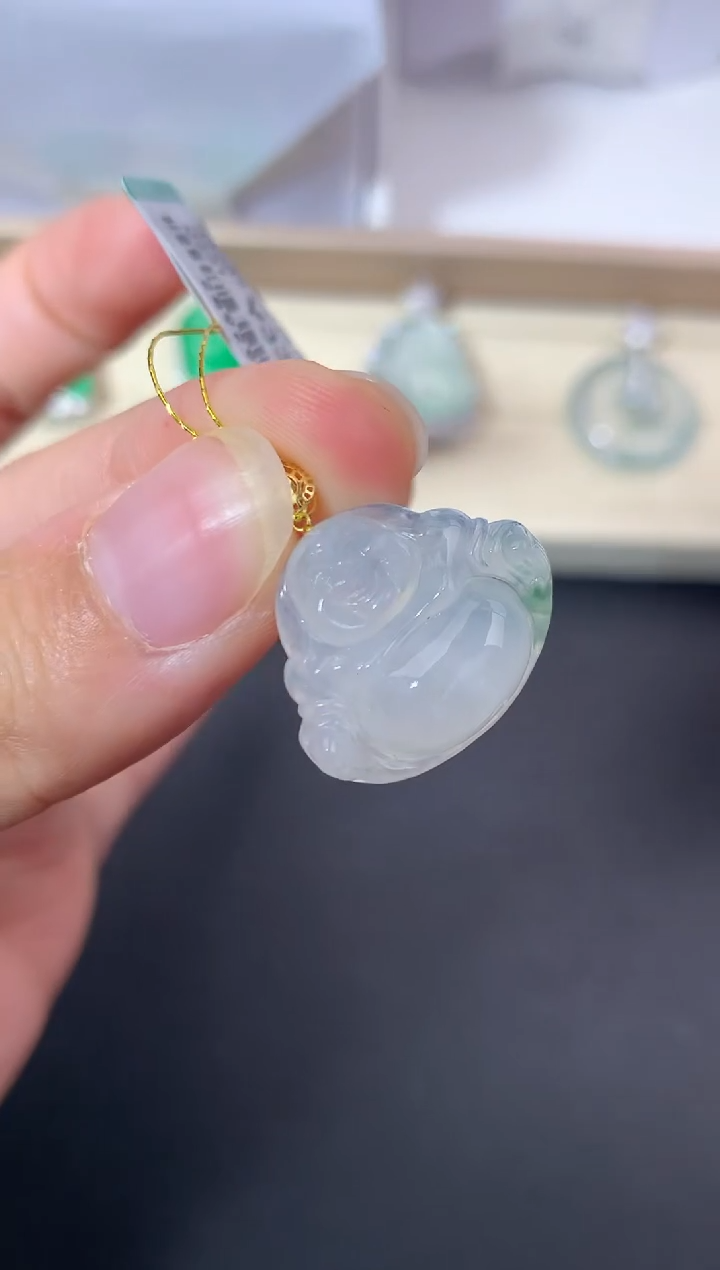 【闪购商品】翡翠颈饰18K金镶嵌V464