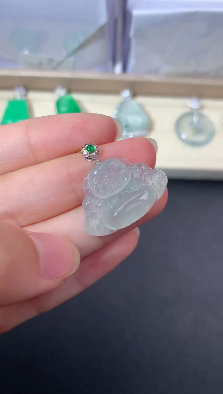 【闪购商品】翡翠颈饰18K金镶嵌V214
