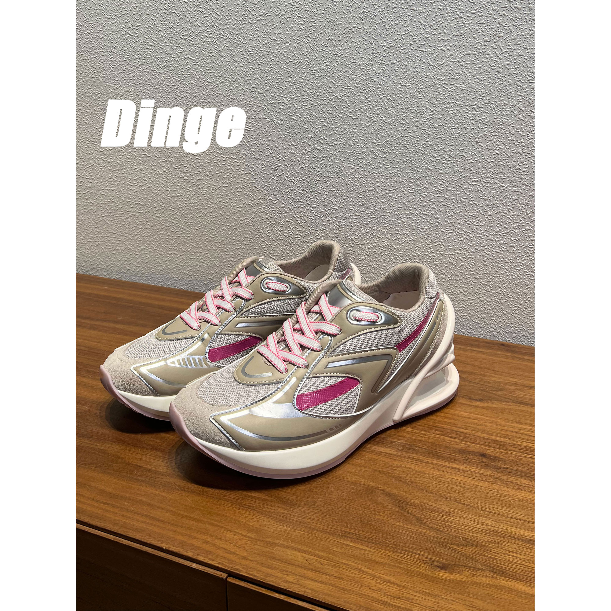 【DinGe】高品质情侣浮空底运动鞋男女秋季新品低帮系带老爹鞋ins
