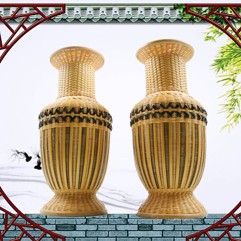 【非遗】民间高端艺术竹编花瓶办公室礼品摆件装饰收藏手工竹制品