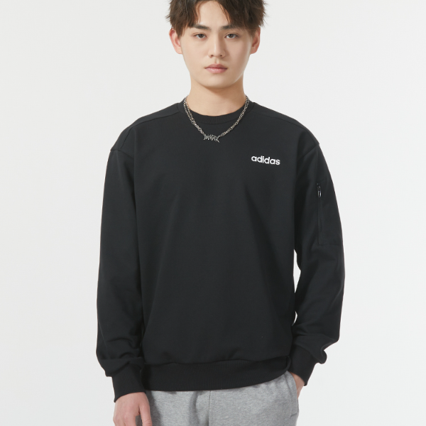 正品阿迪达斯卫衣男春季新款圆领时尚运动服针织长袖套头衫JF3222