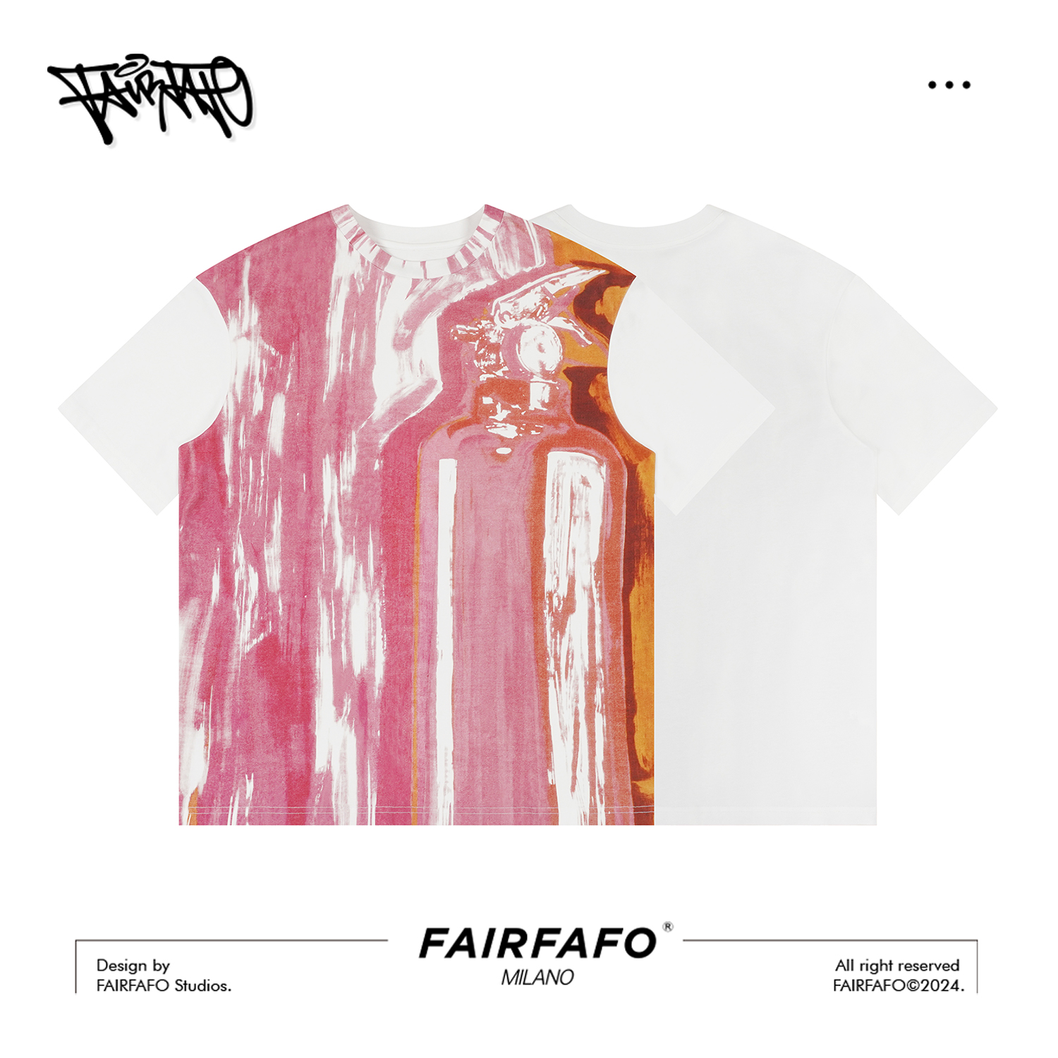 FAIRFAFO林肉肉【涂鸦印花纯棉短袖】TXSS43117圆领百搭短袖t恤女  