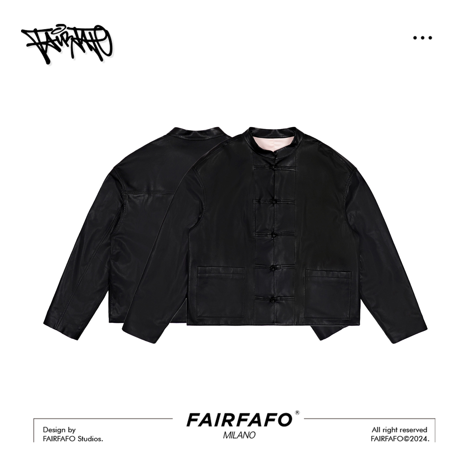 FAIRFAFO林肉肉【新中式立领盘扣外套】100绵羊皮复古休闲AB24WT003