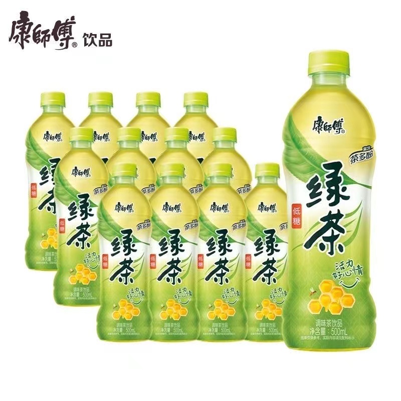 【临期】康/师傅绿茶500ml低糖饮料富含茶多酚调味茶饮品