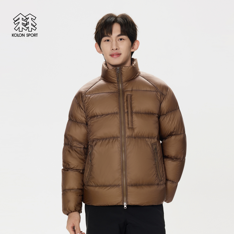 KOLON SPORT可隆男士中量羽绒服冬多口袋保暖鹅绒夹克立领外套