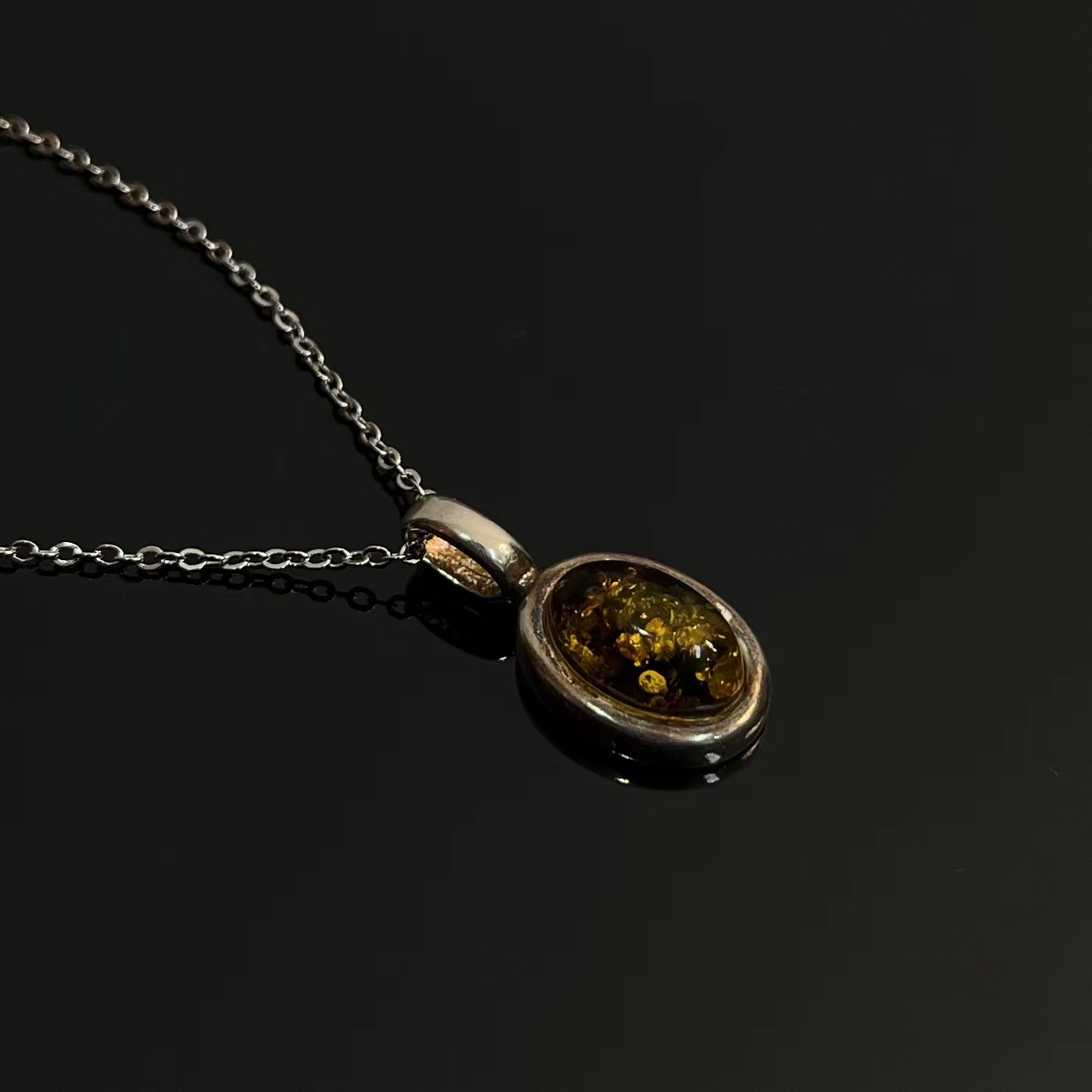 吊坠925银 布拉格antique老珀吊坠/手工/兴颖/轻奢/时尚/复古气质