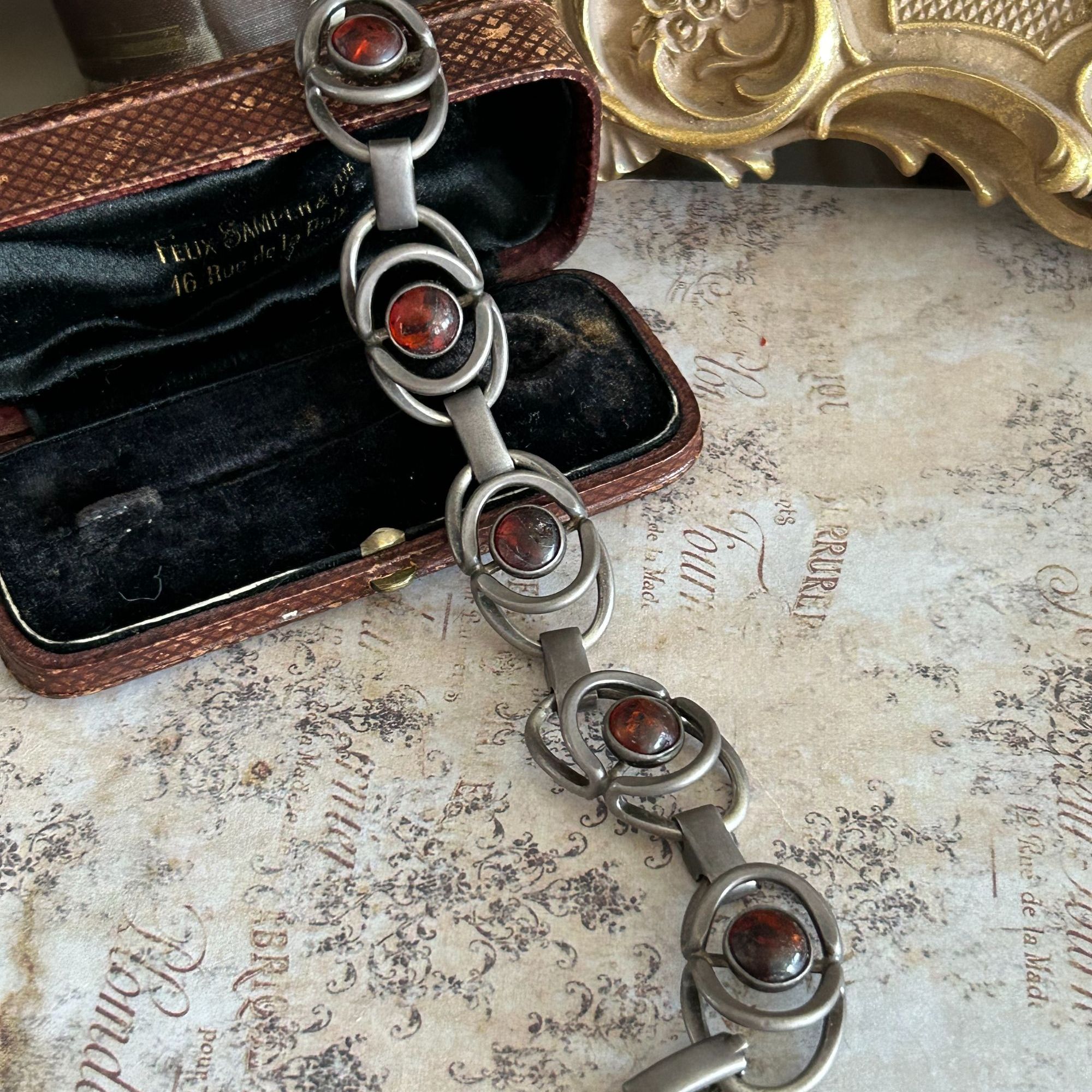 铜合金手链 布拉格antique/老物件/镶嵌/兴颖/纯手工