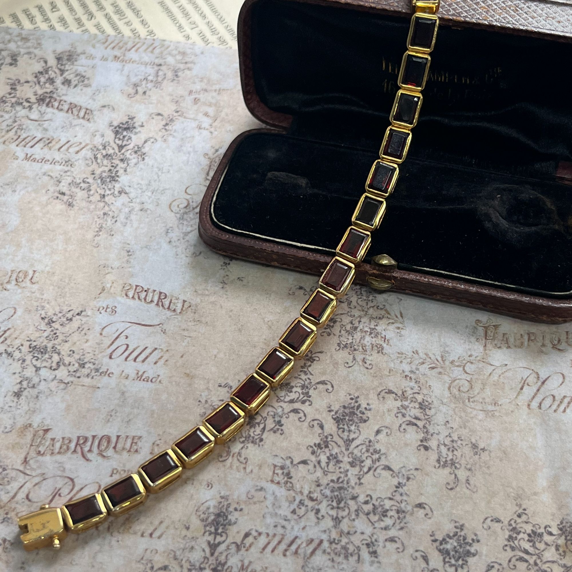 铜合金手链 布拉格antique/老物件石榴手链/镶嵌/兴颖/纯手工