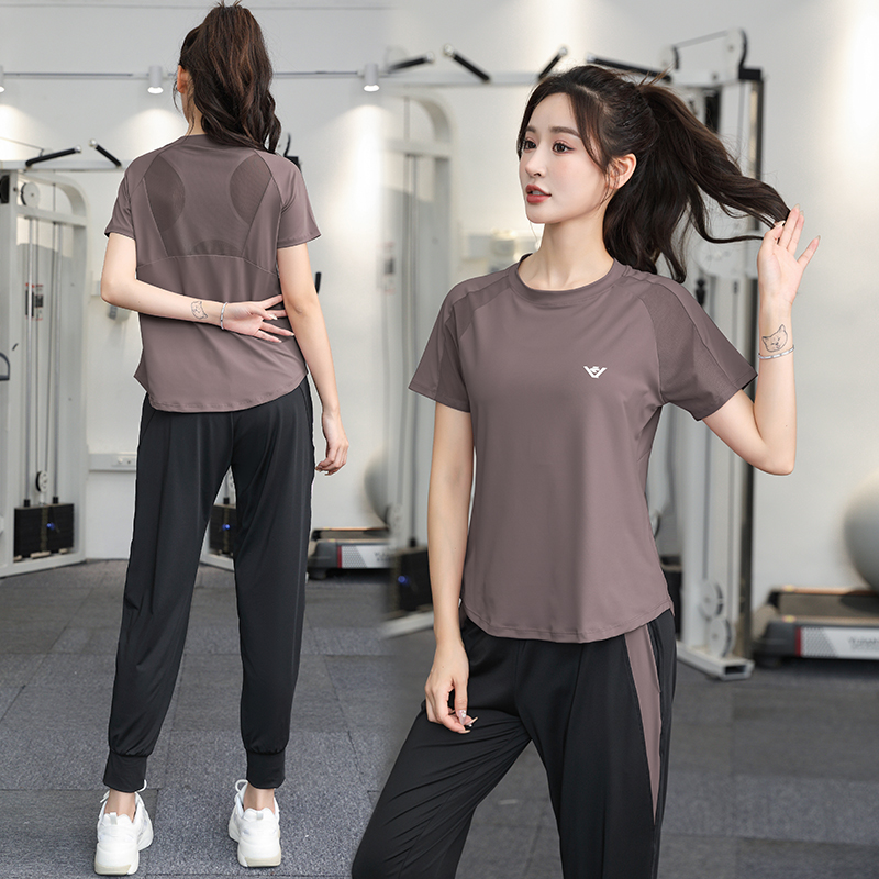 【套装】2025春夏季女士瑜伽跑步运动套装速干衣1191