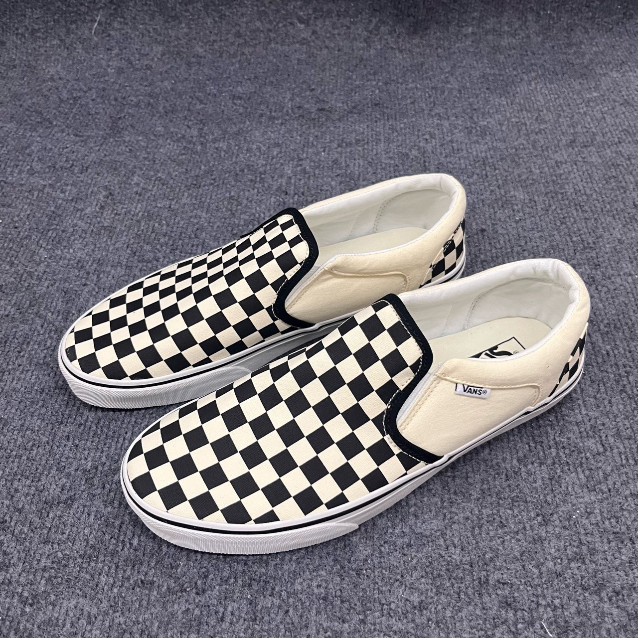 99新 VANS Vans Asher 低帮板鞋 黑白棋盘格 配盒 SEQIPD