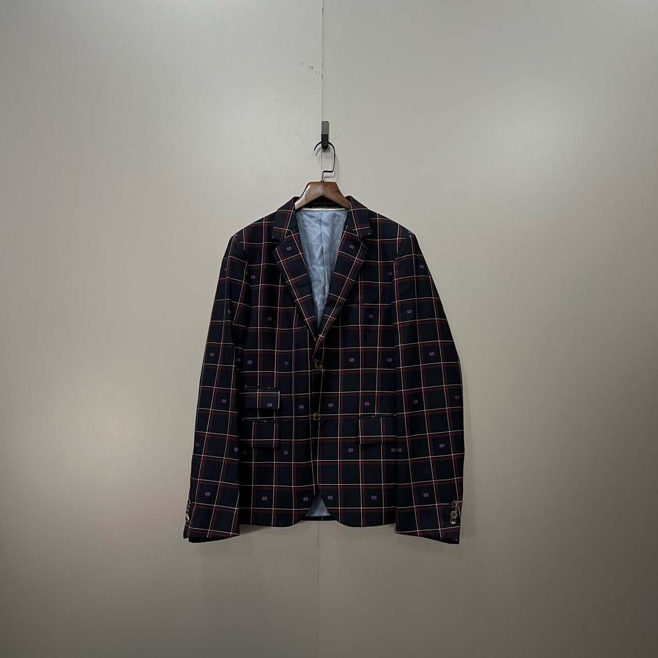 （jp）116 GUCCI 格纹双G小logo西服 46码/95新/公价16650/无配件
