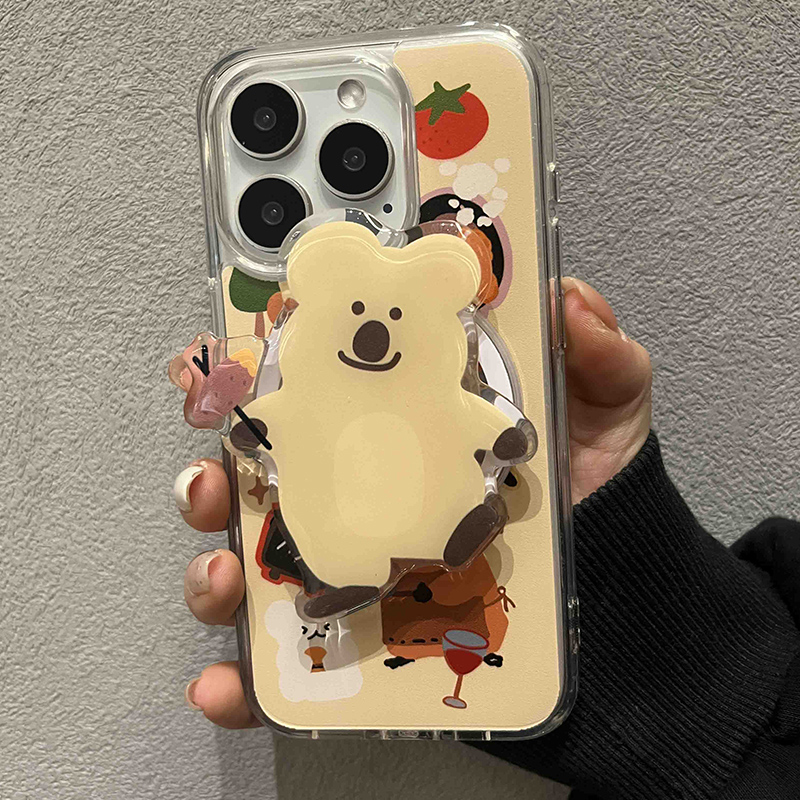 厨师柿子熊适用iPhone15p手机壳78苹果14新款13女款12/11/x/s/xr/