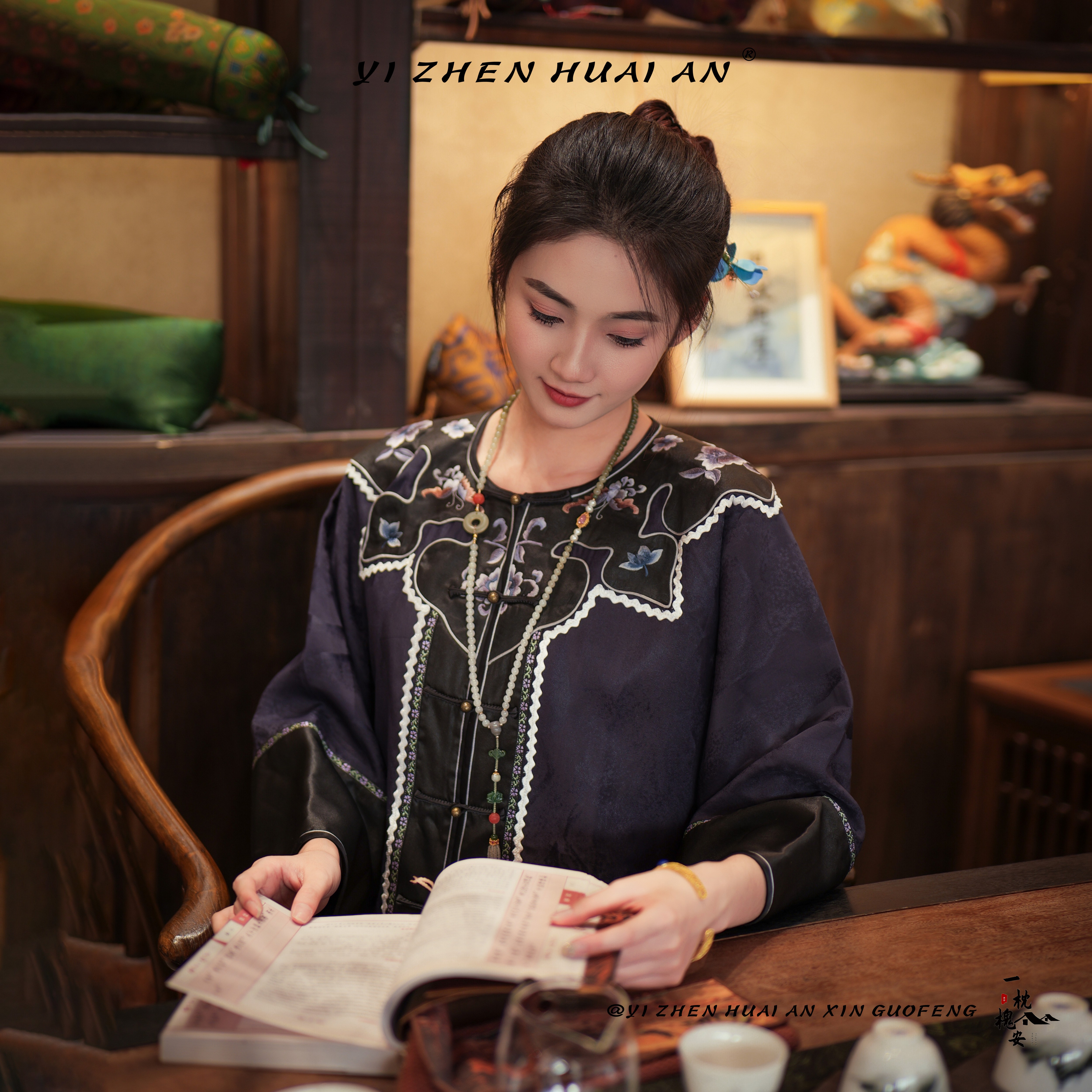 一枕槐安·【慕青】新中式长袖复古中国风重工古风原创外套