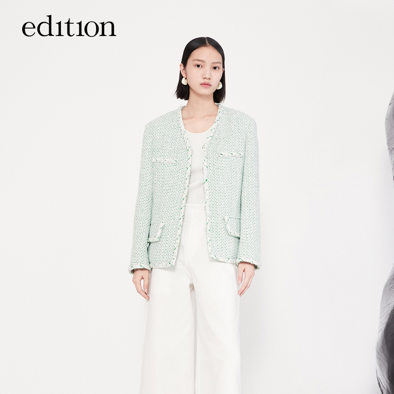 【P系列】edition短款蓝色小香风外套女#EBC1COT013