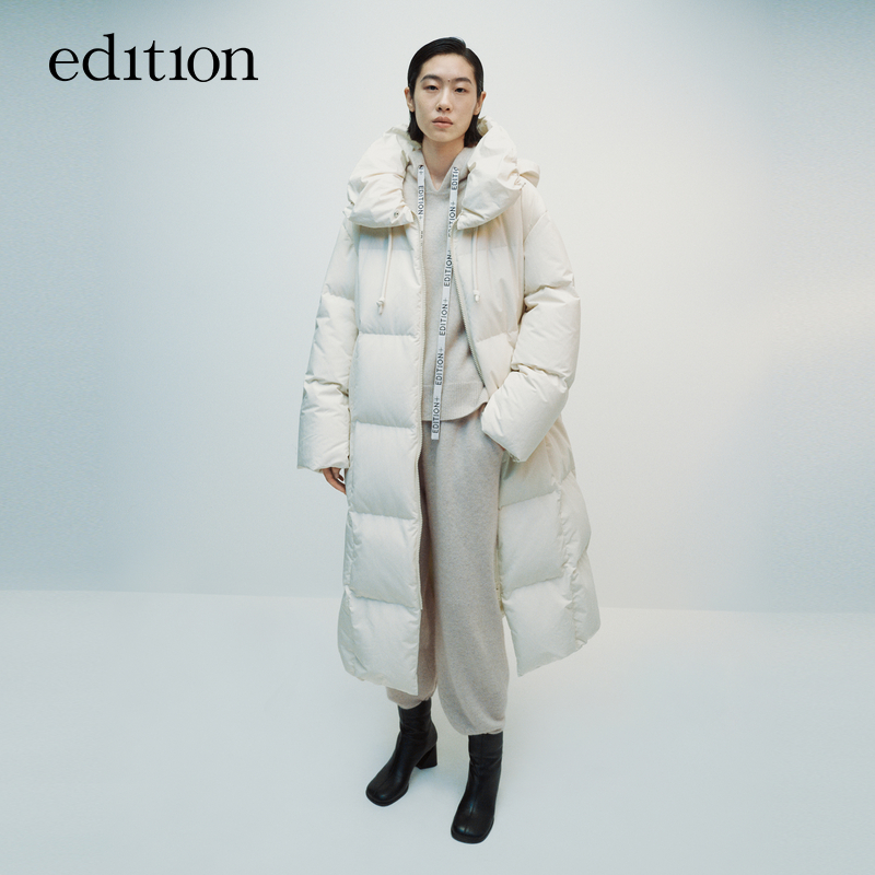 【商场同款】edition冬季可拆连帽长款好羽绒服大衣女#EBC4EINK02