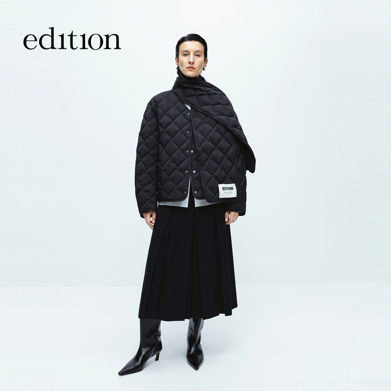【商场同款】edition冬季款时尚双褶八分裙裤#EBD4PAT010