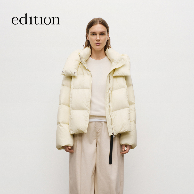 edition款防风短款连帽白鹅绒羽绒服小个子#EBD3EIN005