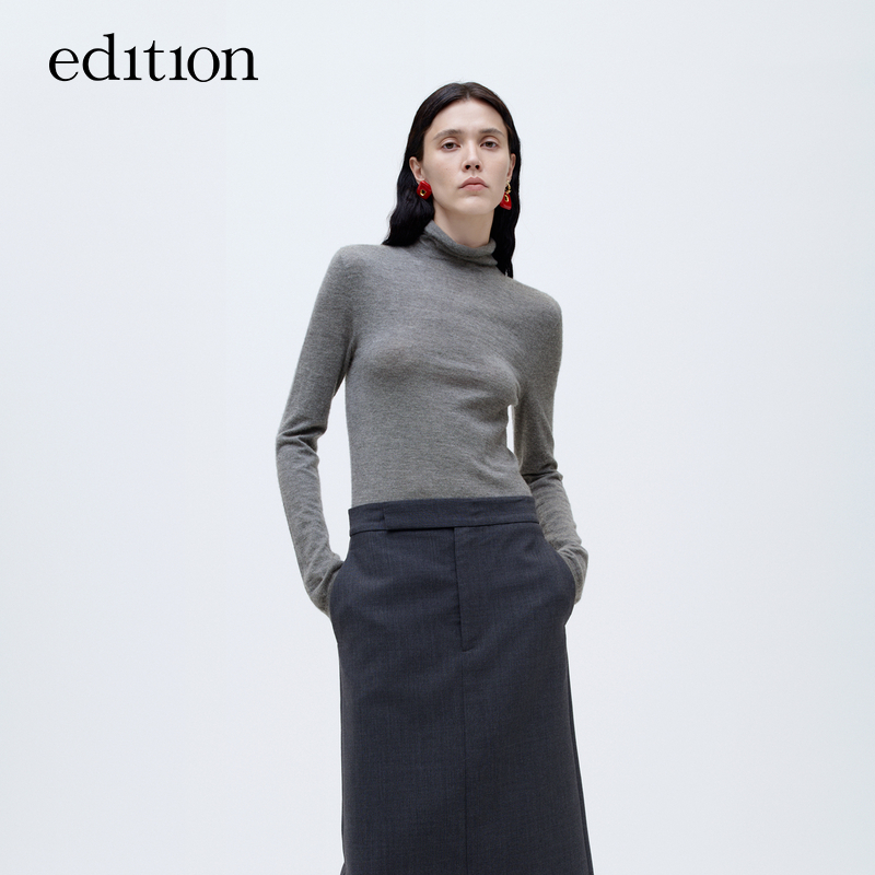 【商场同款】edition冬山羊绒修身高领毛衣女#EBC4SWT033