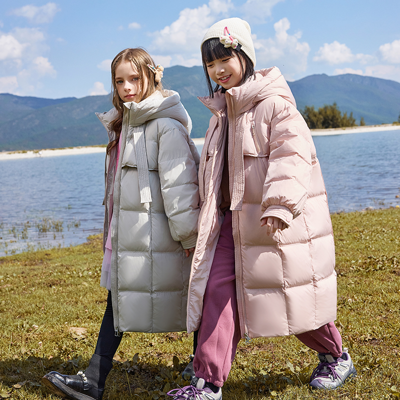 儿童羽绒服女童中长款2025新款洋气中大童女孩冬季加厚童装外套