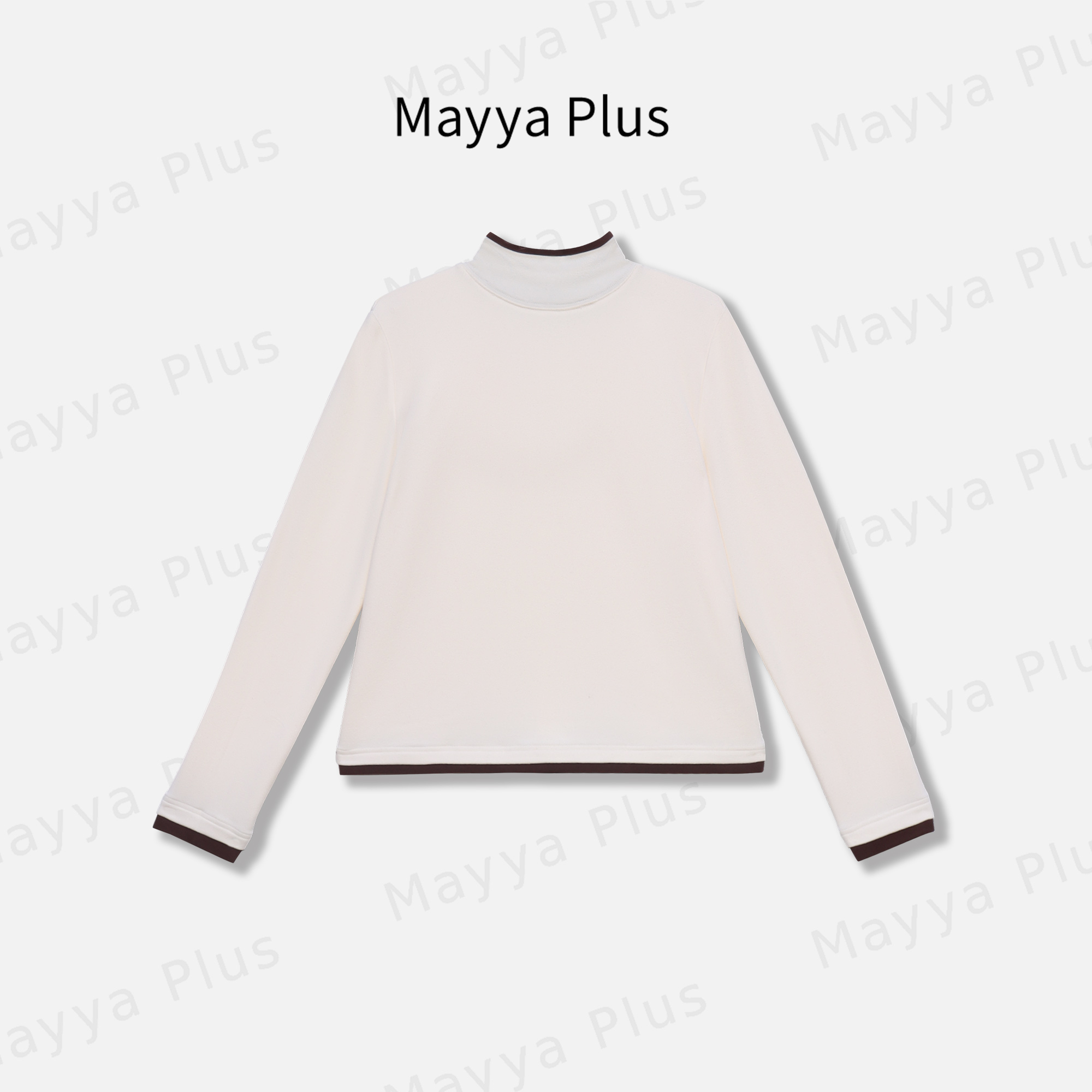 【撞色暖炉】Mayya Plus时尚新品轻奢气质显瘦百搭针织上衣32446119