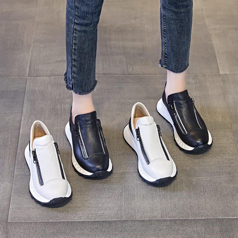 2025今年流行鞋子运动休闲女明星同款网红真皮ins潮牌百搭旅游鞋